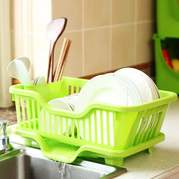 Double Layer Kitchen Dishes & Utensils Drying Organizer Rack